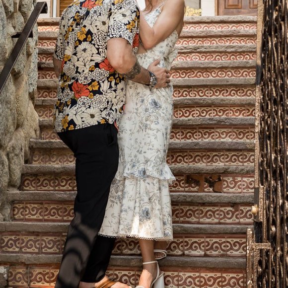 V. Chapman Luna Dress in Blue Murano Print Size 4 - Picture 7 of 8